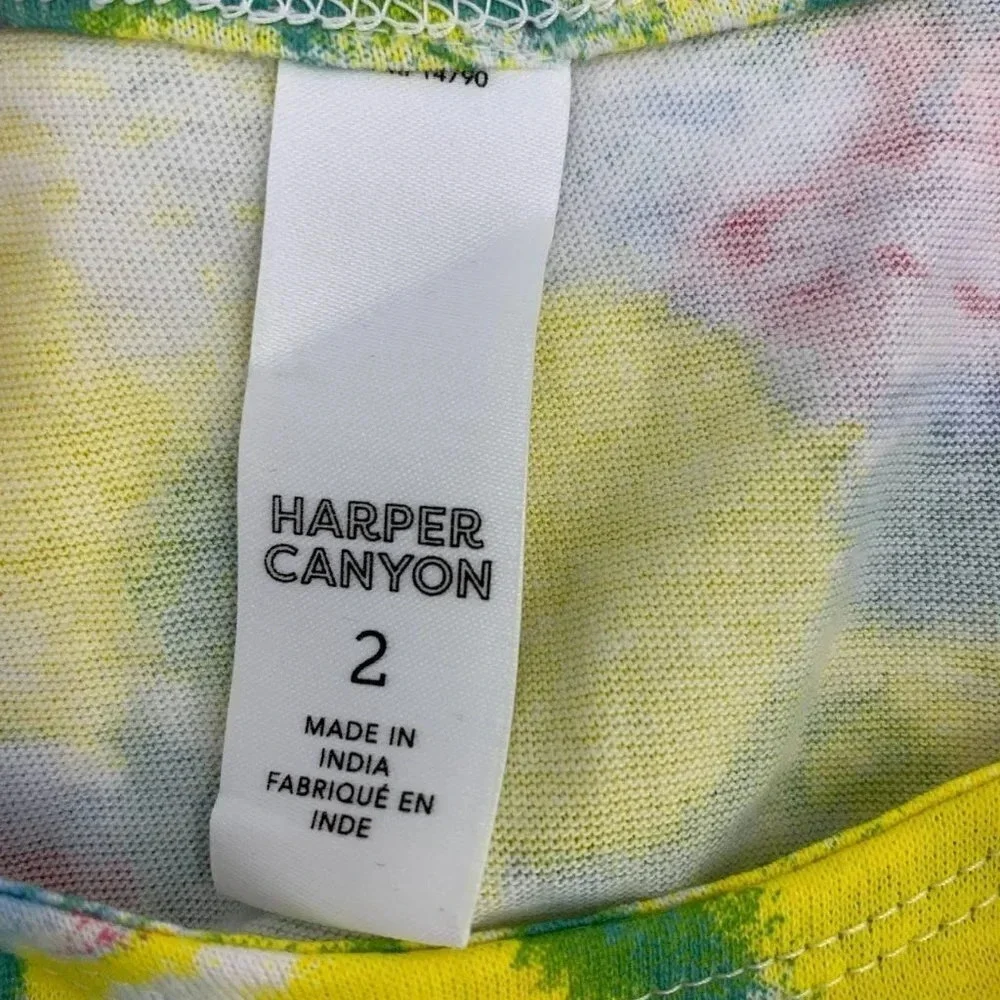 Harper Canyon Girls Tie Dye Floral Pullover Shoulder Tie Dress Size 2‎ NWT